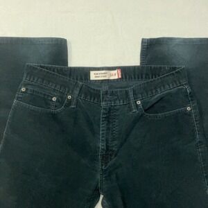 VTG Levis 514 Pants Mens Fits 34x34 Black Corduroy Slim Straight Stretch